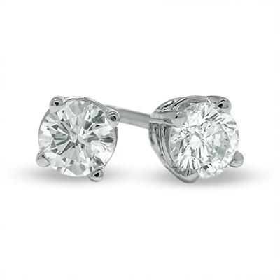Diamond Solitaire Round Stud Hoops