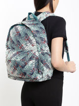 Hiveaxon Teal Green & White Printed Backpack