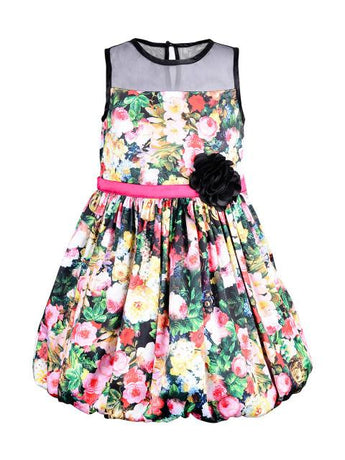 Branyork Multicoloured Printed Fit and Flare Dress