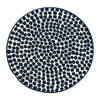 White and Dark Blue Round Rug