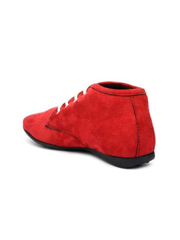 Scamanus Red Suede Casual Shoes